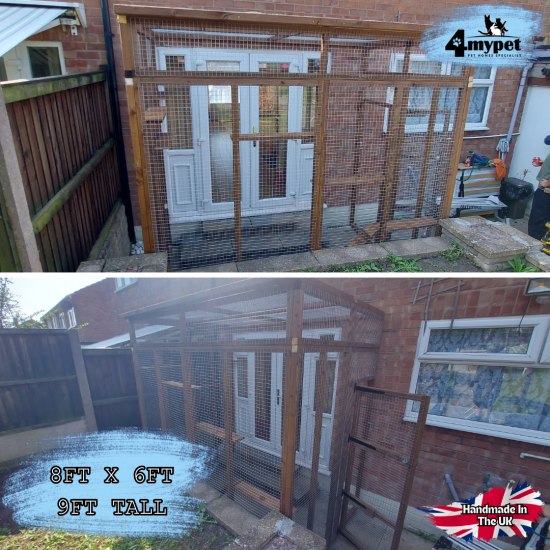 8FT X 6FT X 9FT TALL catio 3sided lean to enclosure 