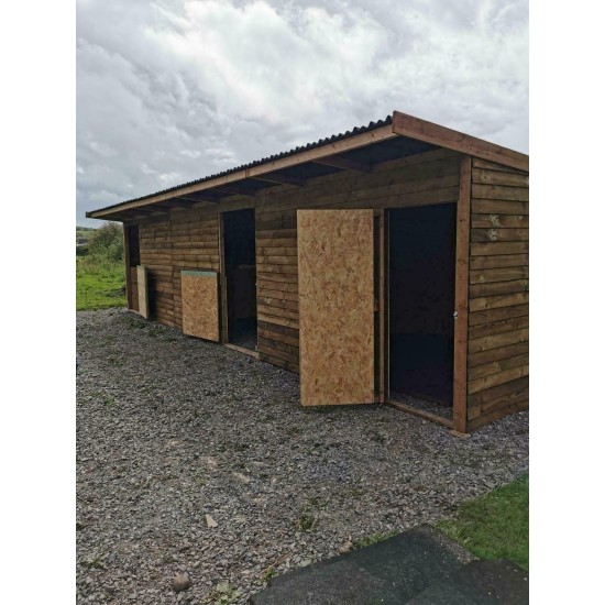 36ft x 12ft Animal Horse Field Shelter / Stable - Options of Skids, Overhang, Kickboards, Doors & More